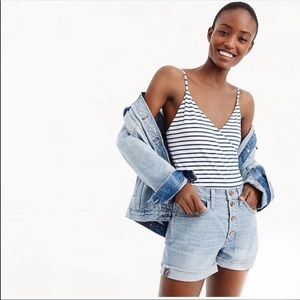 J.Crew nautical Wrap Cami Stripped Bodysuit NWOT